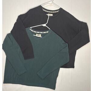 Madewell MWL Make Weekends Longer two black & green Soft Sweatshirt size small